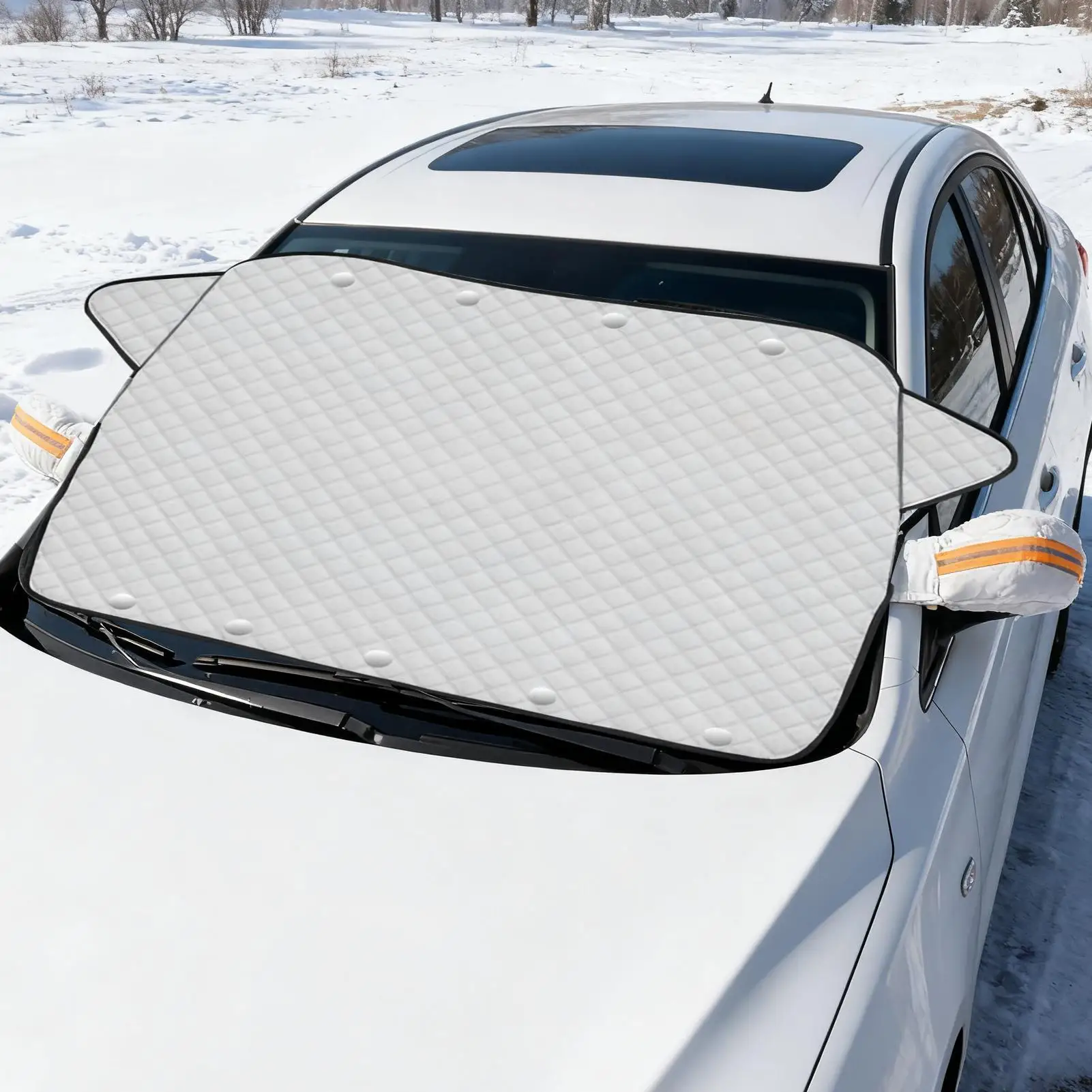 

3 Layer Magnetic Car Windshield Cover Winter Ice Snow Dust Frost Guard UV Protector Car Front Window Sun Shade Outdoor Cover