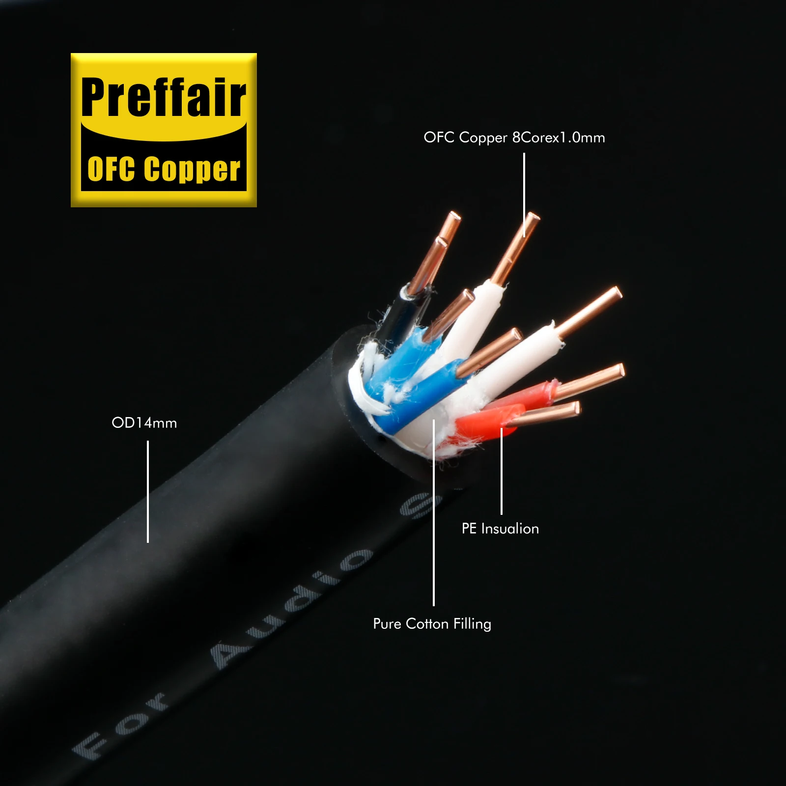 

Preffair L310 8n 8core Ofc Copper Bulk Spaker Audiophile Speaker Hifi Audio Loudspeaker Cable Hi End Video Cable