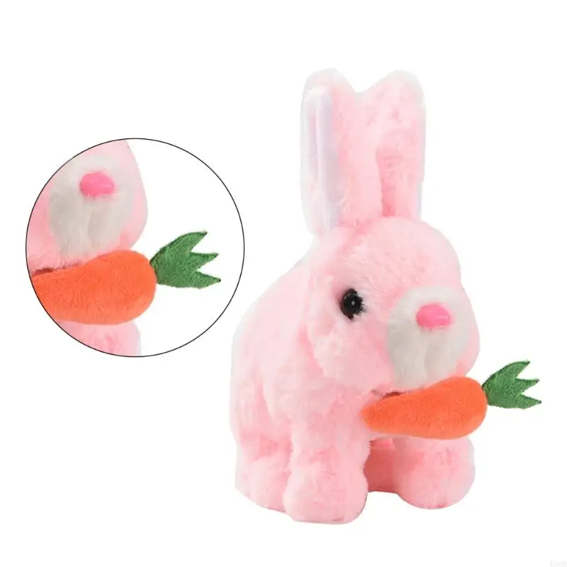 090B Educational Electronic Rabbit Toy Plush Stuffed Walking Rabbit Toy with Sounds and Movements Hopping Swing Ears Doll