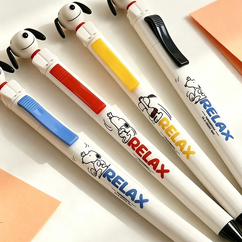 Snoopy Black Gel Pen Cartoon Pen Fast Drying Smooth Writing 0.5mm Decoration Cute Stationery Office Daily Stationery Gifts