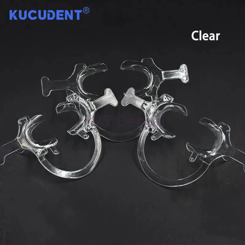 KUCUDENT 1Pc Dental Cheek Lip Retractor Orthodontic Plastic Mouth Opener C-Shape With Handle Oral Care Dentistry Intraoral Tools