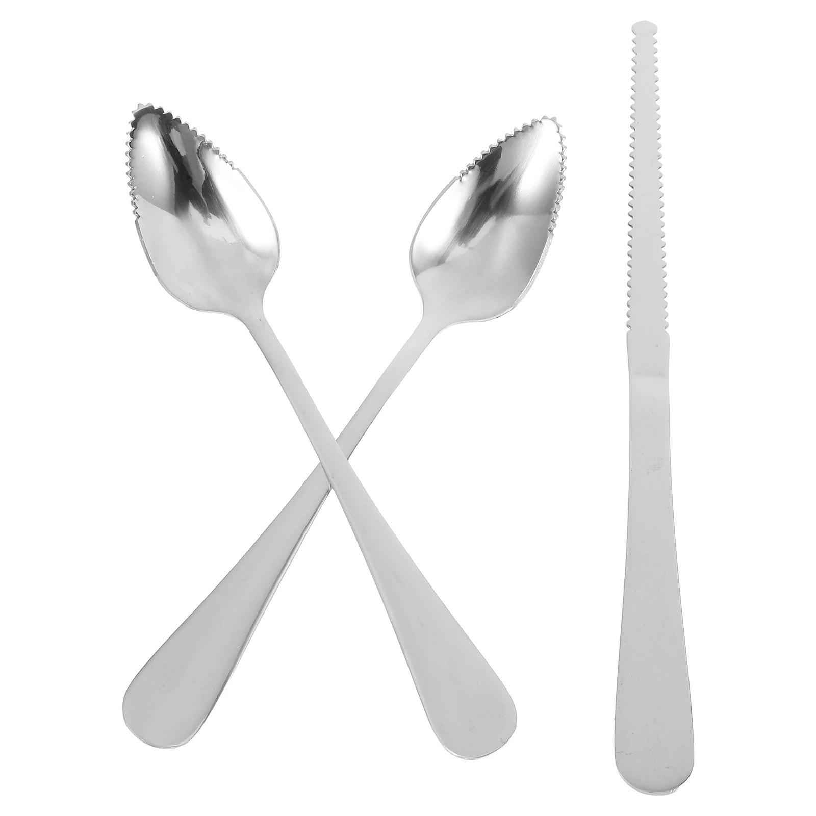 

Fruit Cutting Set Knives Appliance Silver Stainless Steel Grapefruit Scoops Baby