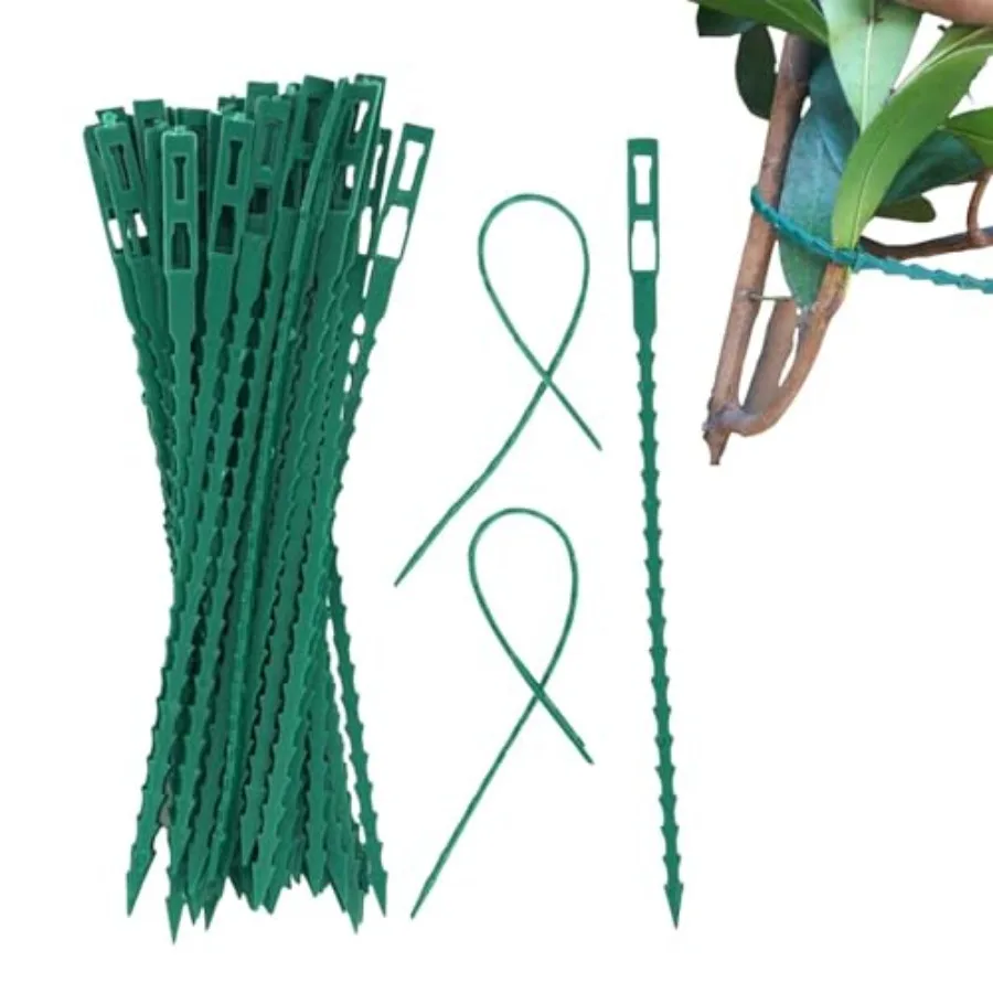 

Garden Support Twist Ties Reusable Plastic Plant Training Clips Green 8.66 Inch 100 Pack for Climbing Plants and Vines