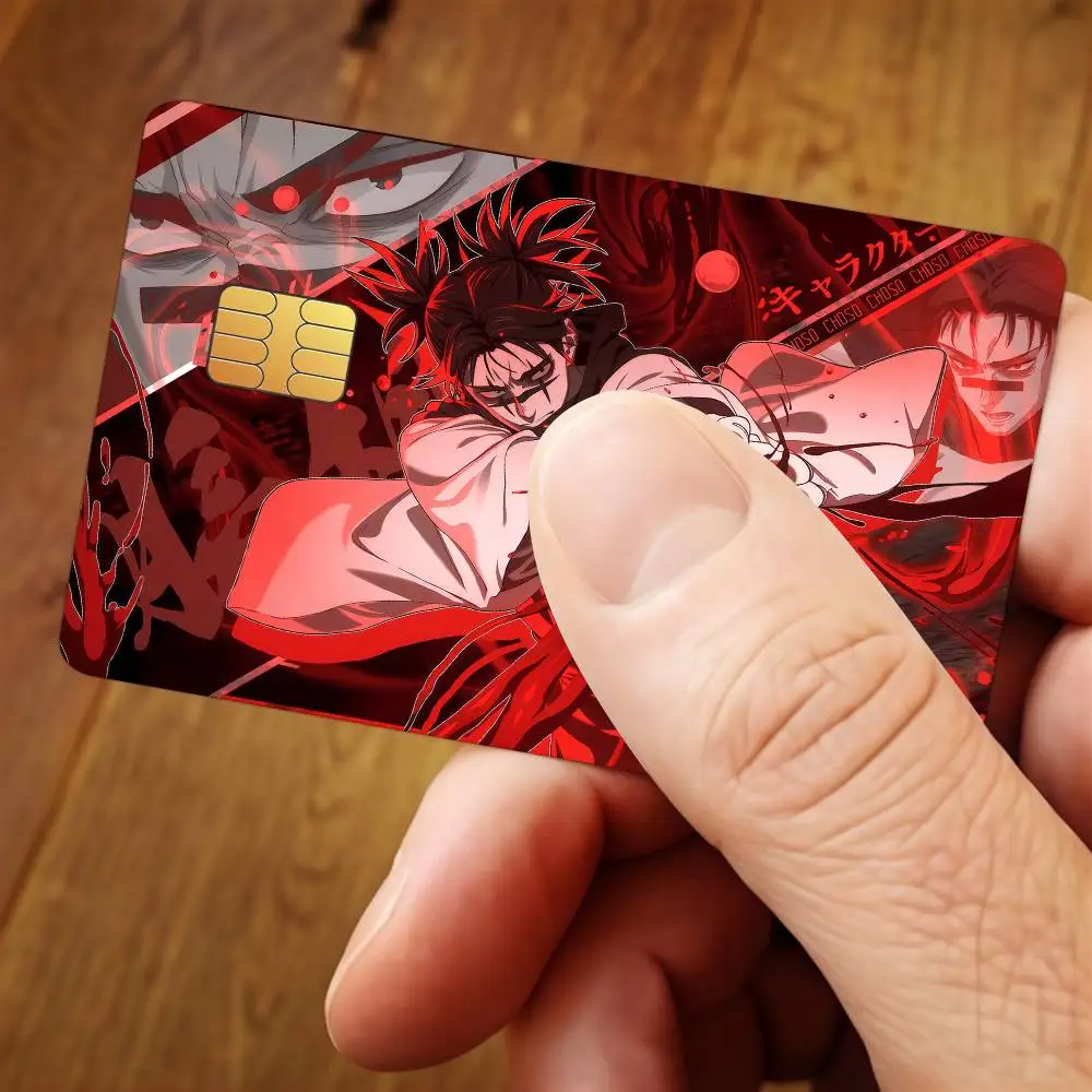Anime J-Jujutsu K-Kaisen Credit Card Public Transportation Cards Protective Sticker Waterproof Card Face Decoration 4PCS