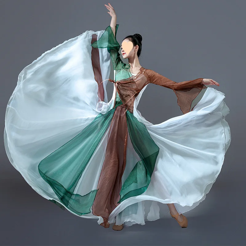 ملابس الرقص الكلاسيكية الجديدة ملابس الشاش النسائية تنورة الرقص الصينية سوينغ أداء ملابس ممارسة الرقص