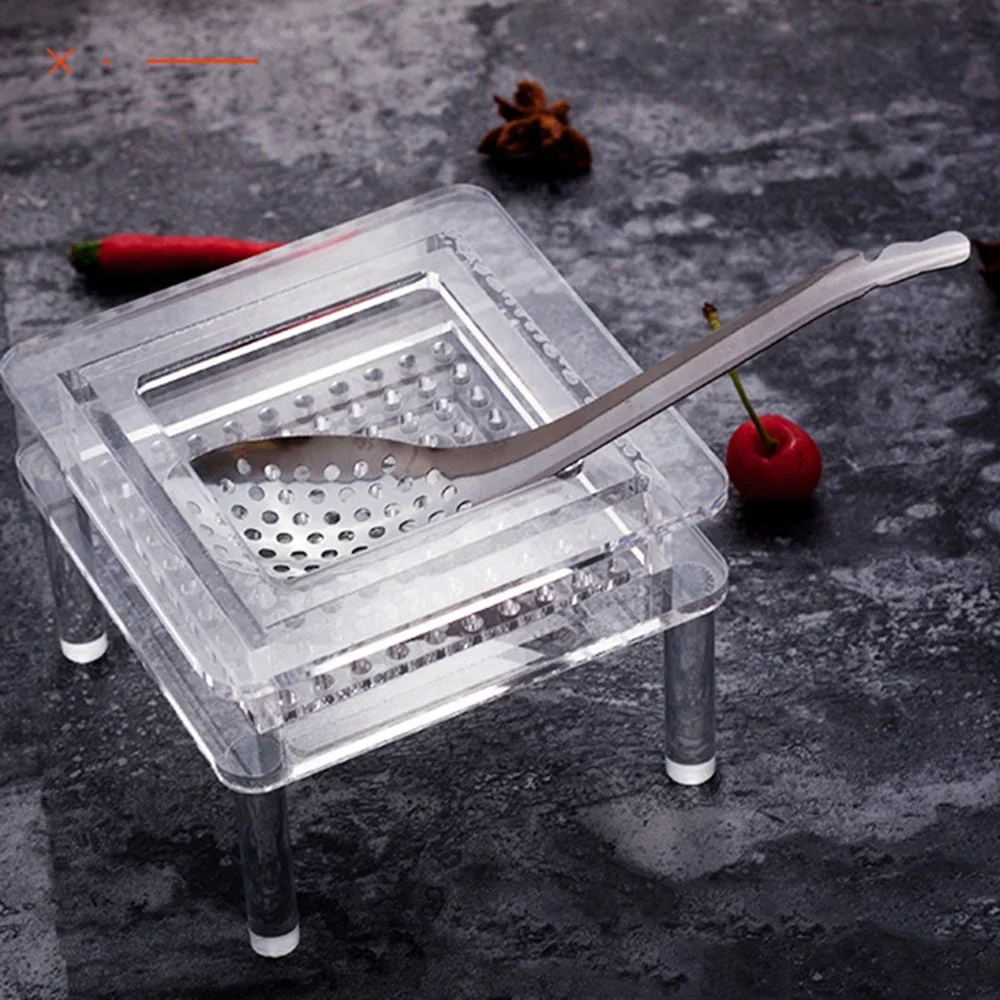 56 Holes Acrylic Molecular Cuisine Caviar Spoon Useful Kitchen Cooking Gadgets Colander Egg Yolk Caviar Colander Kitchen Spoon