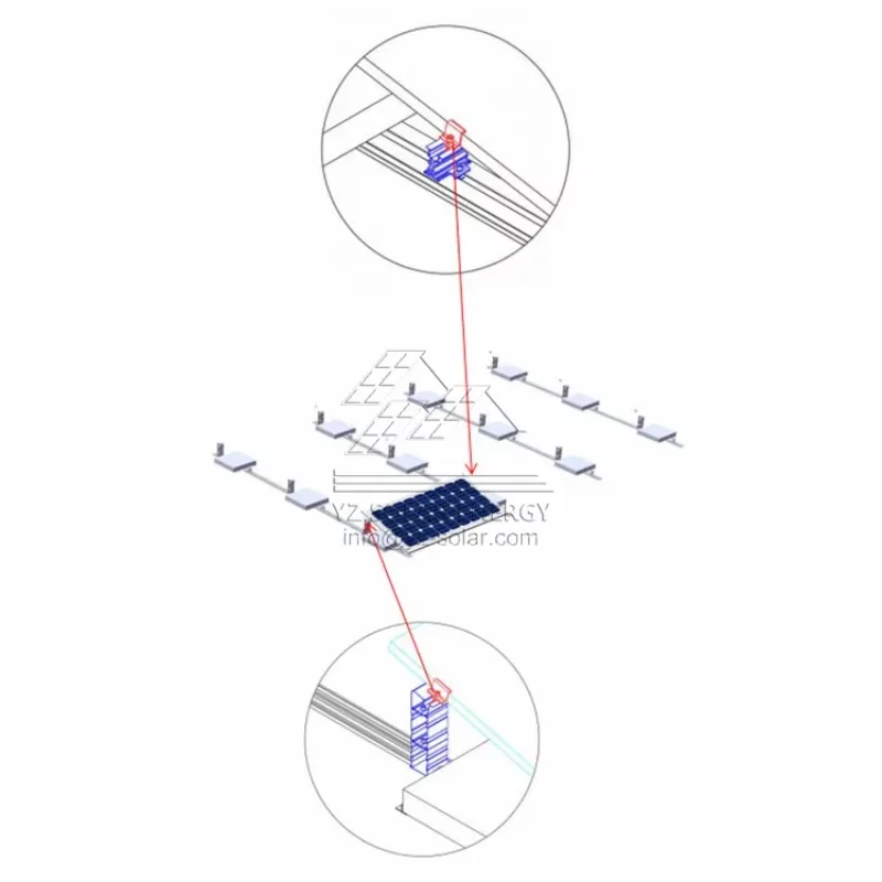 CE Solar Ballasted Energy Systems East West Roof Installation South Solar Panel Mounting Bracket - Detail 1