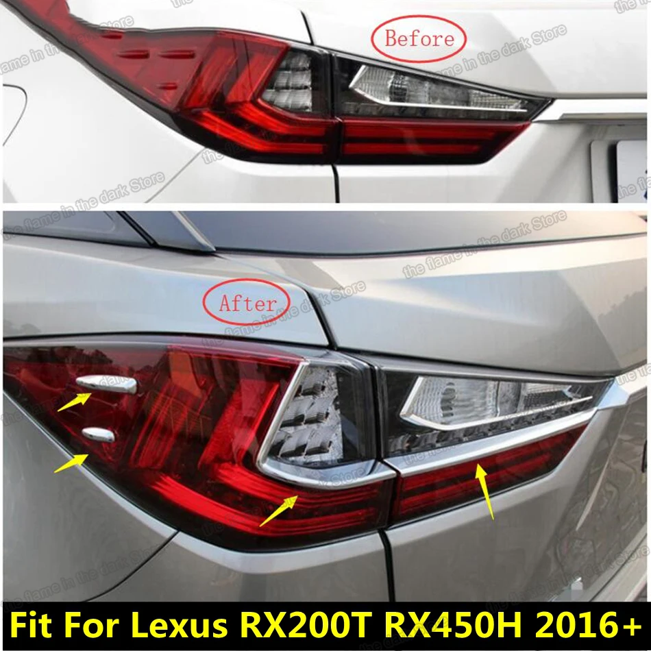 

shiny silver mirror surface car rear taillight trims decoration for lexus rx rx350 rx200 rx450h 2016 2017 2018 2019 2020 al20