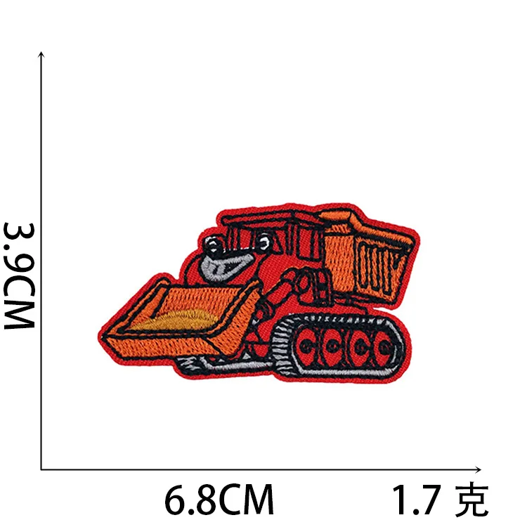 Kreskówkowa słodkość ciężarówka budowlana haftowana naszywka naprasowanki na ubrania topliwe ubrania naszywki i naszywki dla dzieci