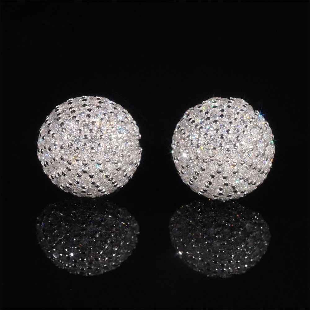 

Full Moissanite D Color Diamond Women's Hip-hop Earrings 925 Silver Screw Ear Stud High Quality Fine Jewelry for Women men Gift