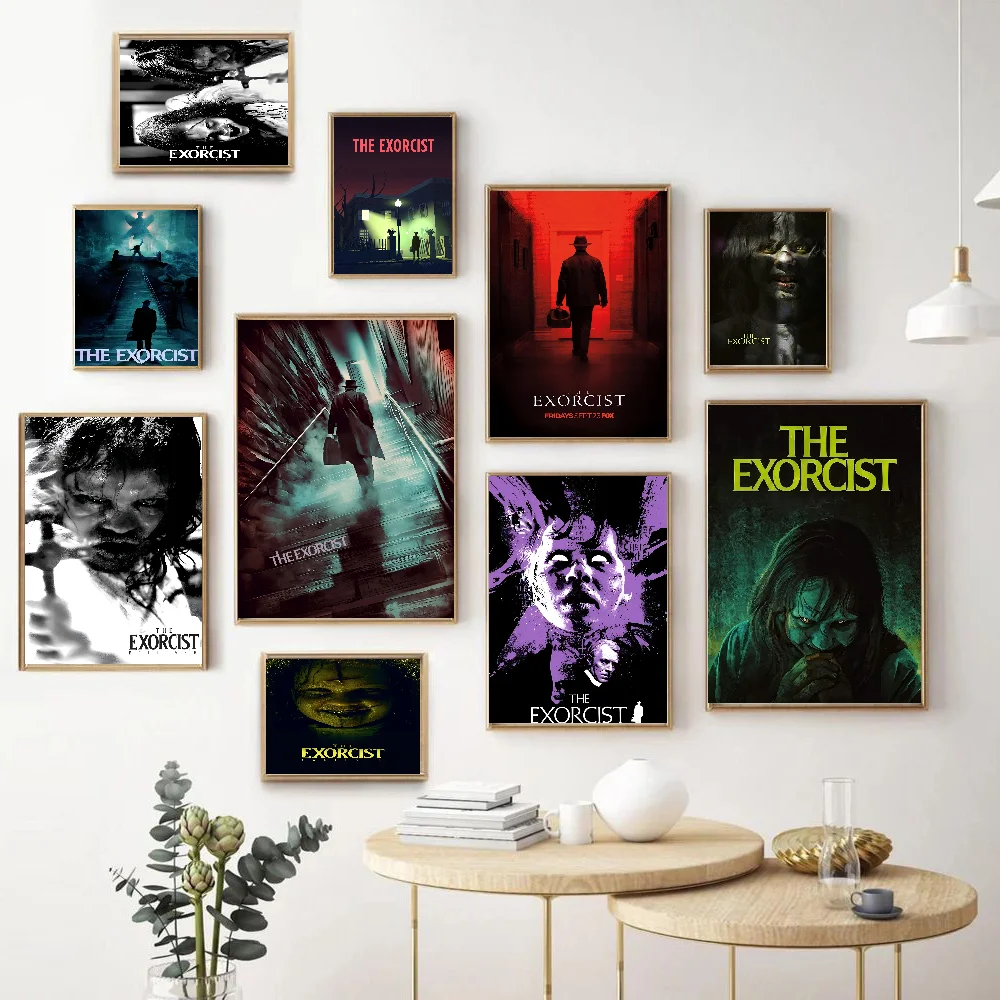 

Movies The Exorcist Movie Sticky Posters Fancy Wall Sticker For Living Room Bar Decoration Vintage Decorative Painting