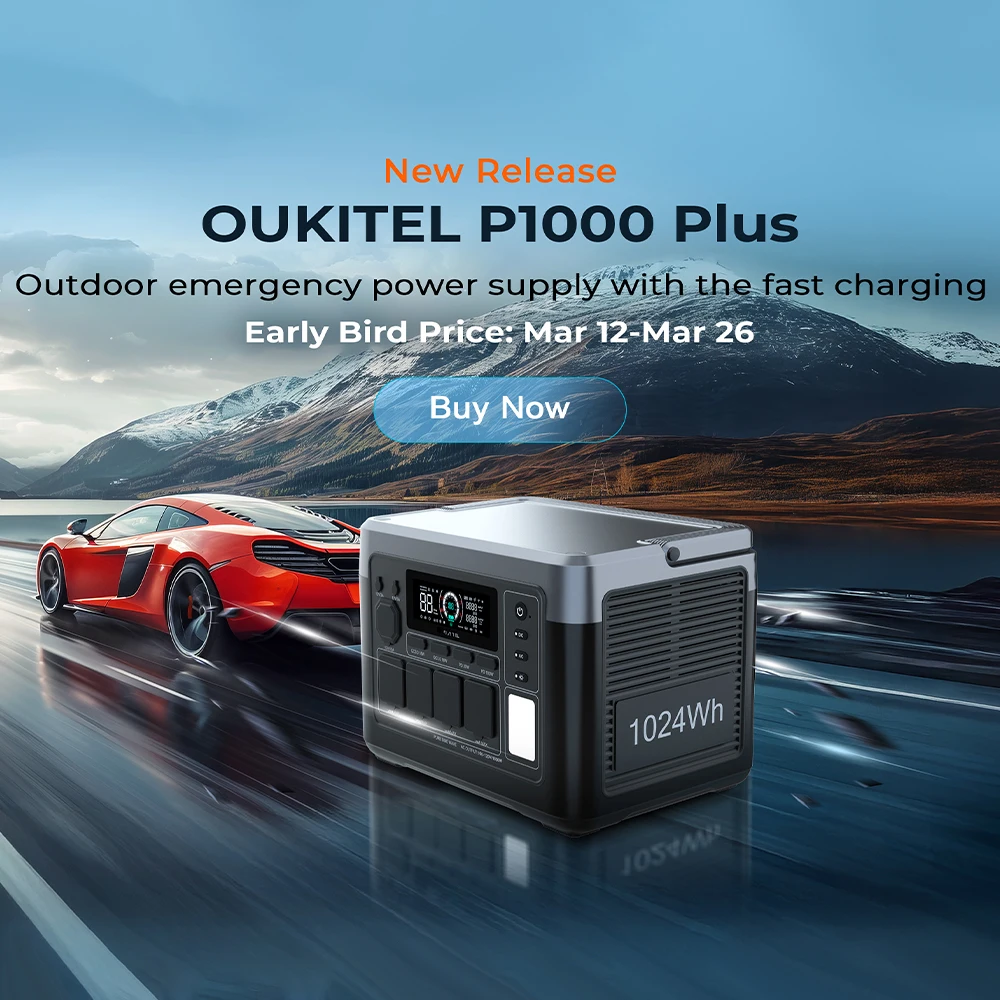 Outdoor Power Plus - OUKITEL P1000 PLUS draagbare krachtcentrale, 1024Wh