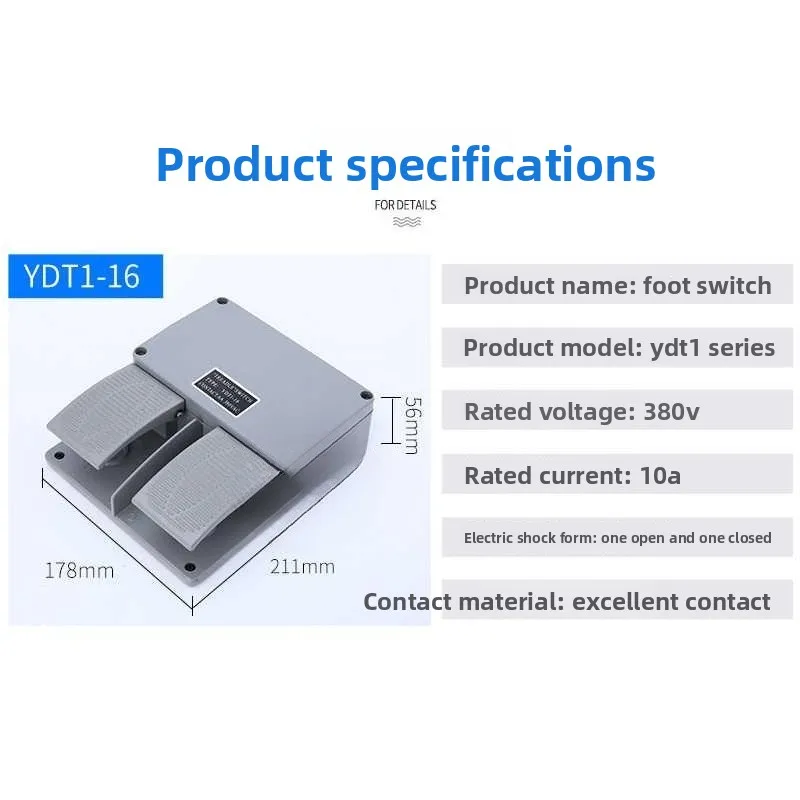 YDT1-18 15 16 17 Foot Pedal Switch Dual Control Foot Switch Emergency Stop Pedal for Bending Shearing Machine