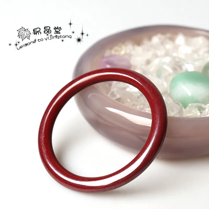 

Natural genuine raw ore emperor purple high density cinnabar round bracelet