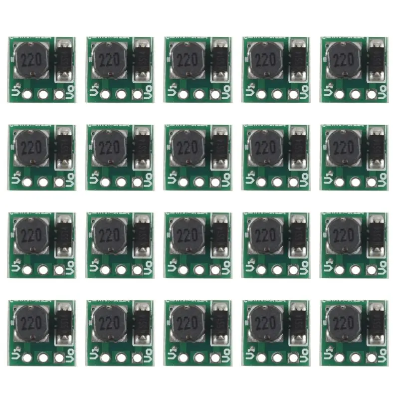 HRBAJ-20X 0.9-5V To 5V DC-DC Step-Up Power Module Voltage Boost Converter Board 1.5V 1.8V 2.5V 3V 3.3V 3.7V 4.2V To 5V Green