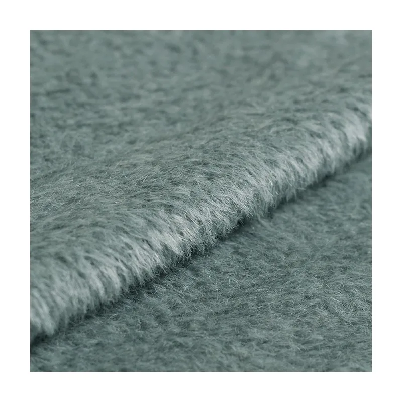 럭셔리 울 녹색 바람 단면 플러시 원단 가을, 겨울 여성 코트