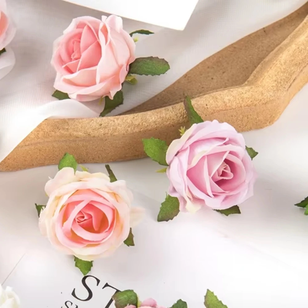 

50/100PCS Artificial Flowers Diy Gifts Box Cake Home RoomDecor Christmas Decoration Wreaths Wedding Party Garden Roses Arch Silk