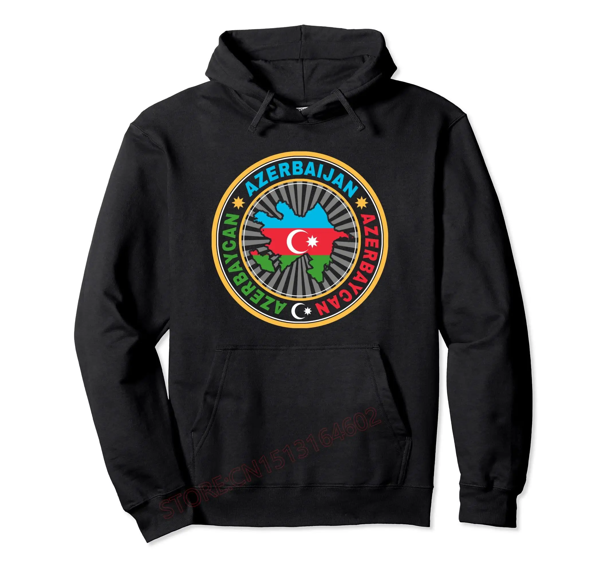 Vintage Style Azerbaijan Flag Pride Pullover Hoodie Men Women Unisex Cotton Hoodies Man Hip Hop Style Sweatshirt