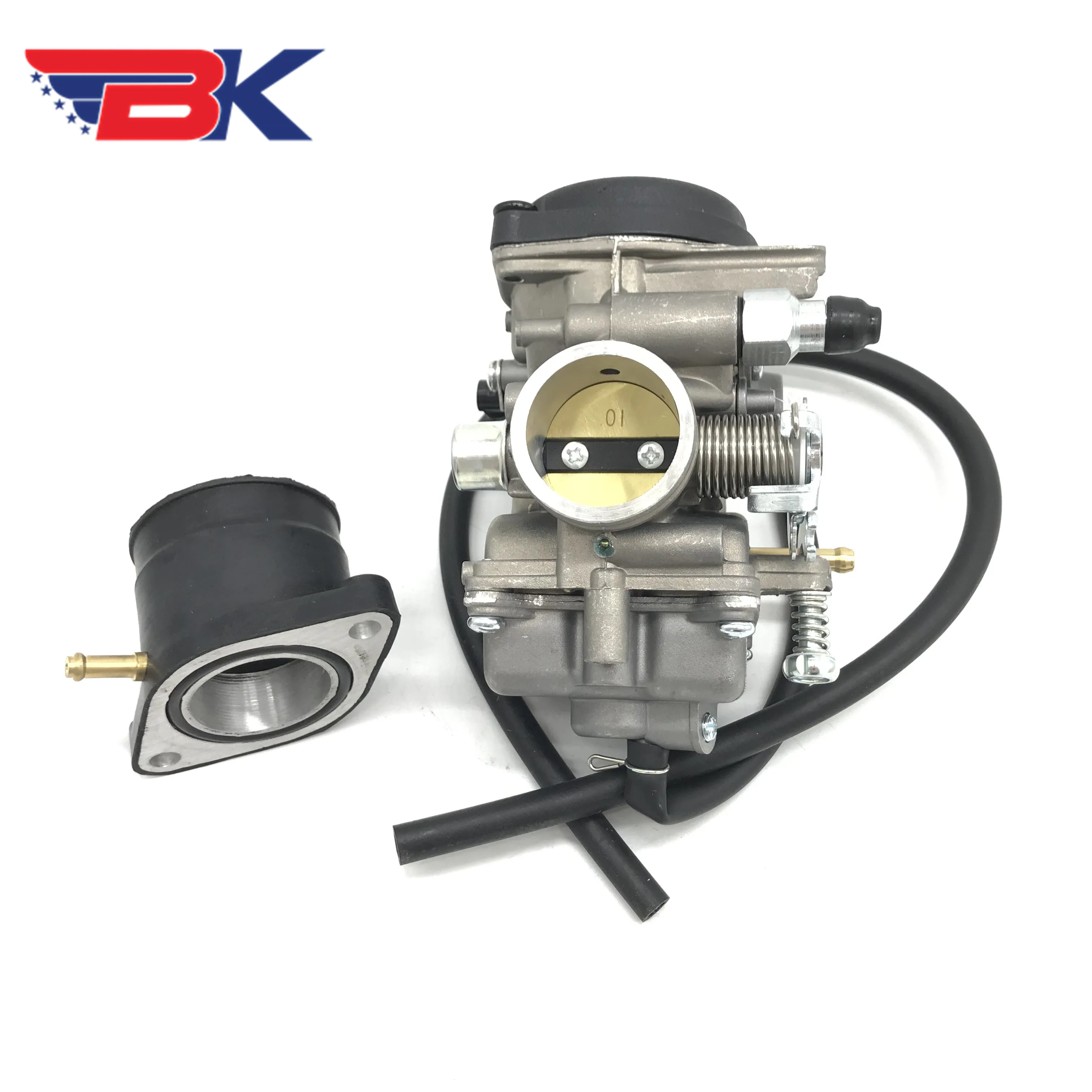 For JIANSHE LONCIN BASHAN 250 ATV QUAD JS250 Roketa Baja Trail JetMoto Tank 250cc Carburetor W/ Intake Manifold