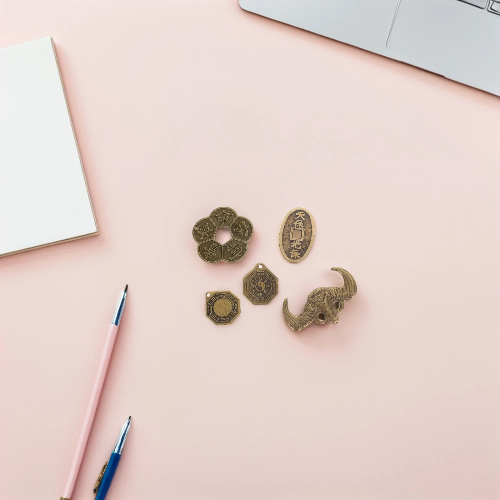 8 stks Feng Shui Munten Messing Chinese Oude Geluk Munt Voor Waarzeggerij Waarzeggerij Welvaart Decoratieve Ornament Geluk