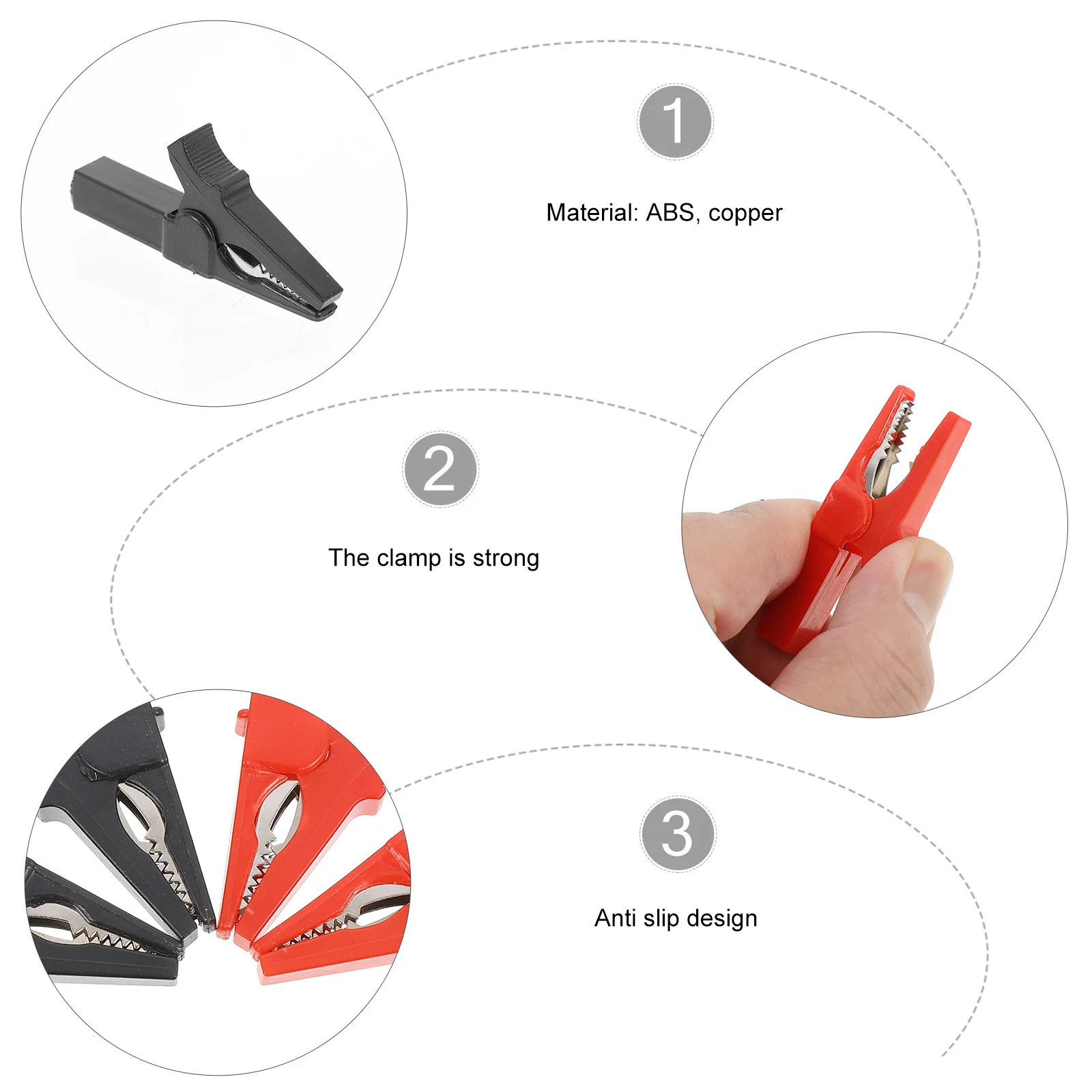 

8Pcs Alligator Clamp Wide Open Large Terminal Clip Durable Spring Loaded Grip Ideal for Car Test Electrical Use