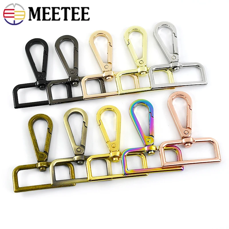 5/10/20Pcs Meetee 25mm Bag Belt Strap Buckles Metal Carabiner Clasps Lobster Dog Collar Key Swivel Clips Snap Hook DIY Accessory