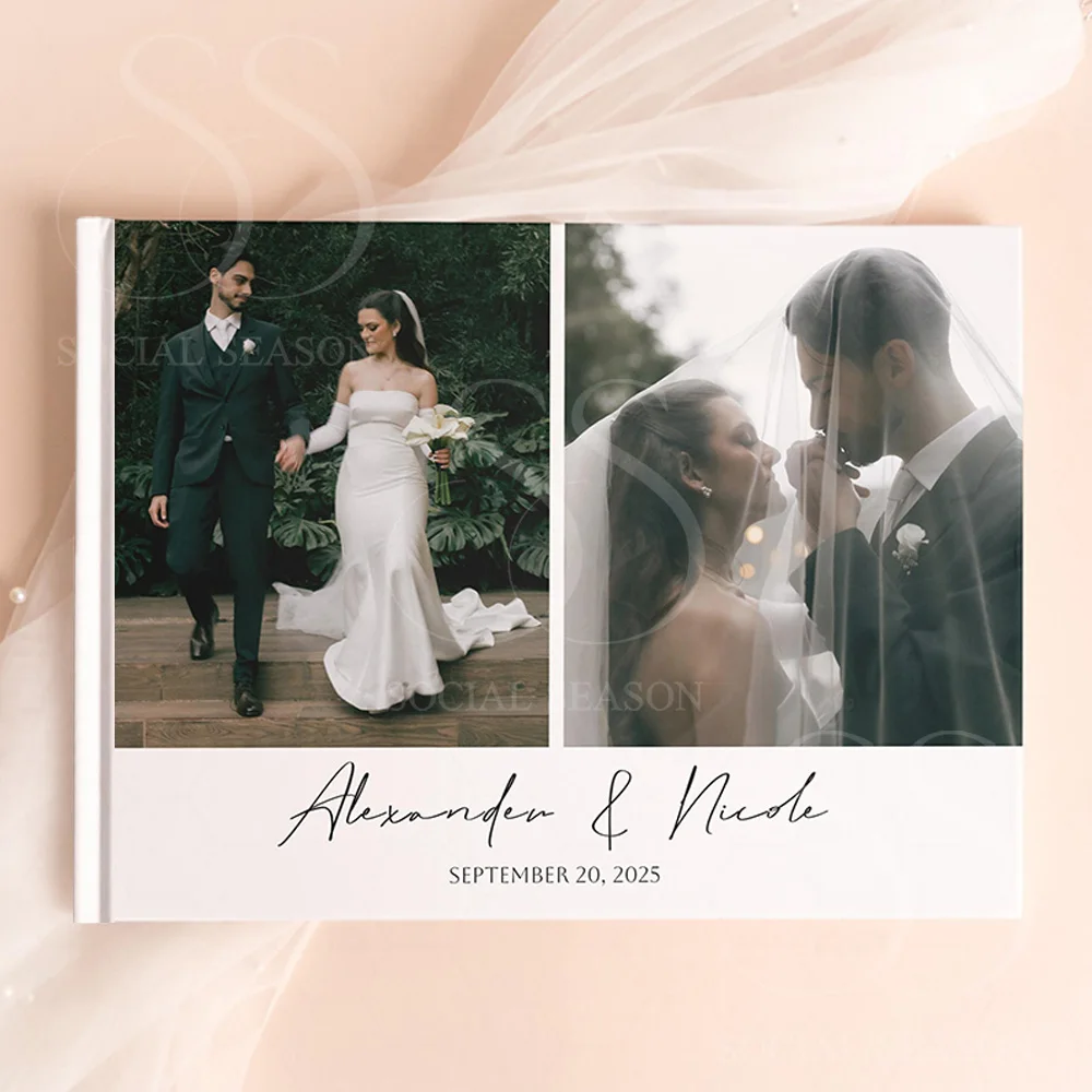 

Personalized Wedding Guest Book Anniversary Birthday Baptism Decor Message Guestbook Couples Keepsake Signing Book Photo Album