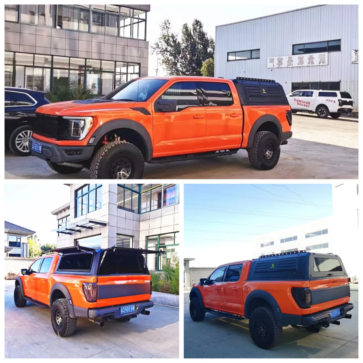 

F150 F-150 Pickup Bed Hardtop Canopy Lockable Truck Topper Waterproof Cargo Cover Rear Window