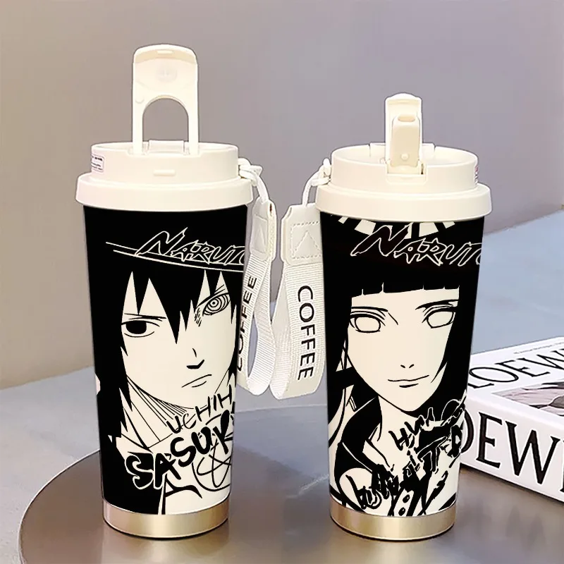 

Узумаки Наруто соломенный термос из нержавеющей стали Наруто Саске Гаара Какаши Хината большая емкость кофейная чашка двойная чашка для питья