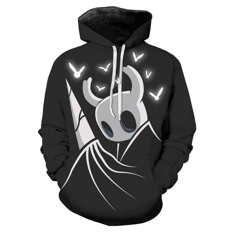Sudaderas con capucha con estampado 3D de juego de caballero hueco para hombre y mujer, sudaderas informales de moda de gran tamaño, sudaderas con capucha, jerséis Harajuku, ropa de chándal