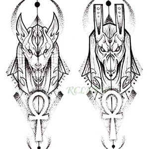 مصر القديمة المصرية الطوطم مؤقت الوشم للماء ملصق أنوبيس وهمية Tattto فلاش الوشم للرجال والنساء فتاة أعلى 8 مبيعات مصرية للوشم - رقم 7