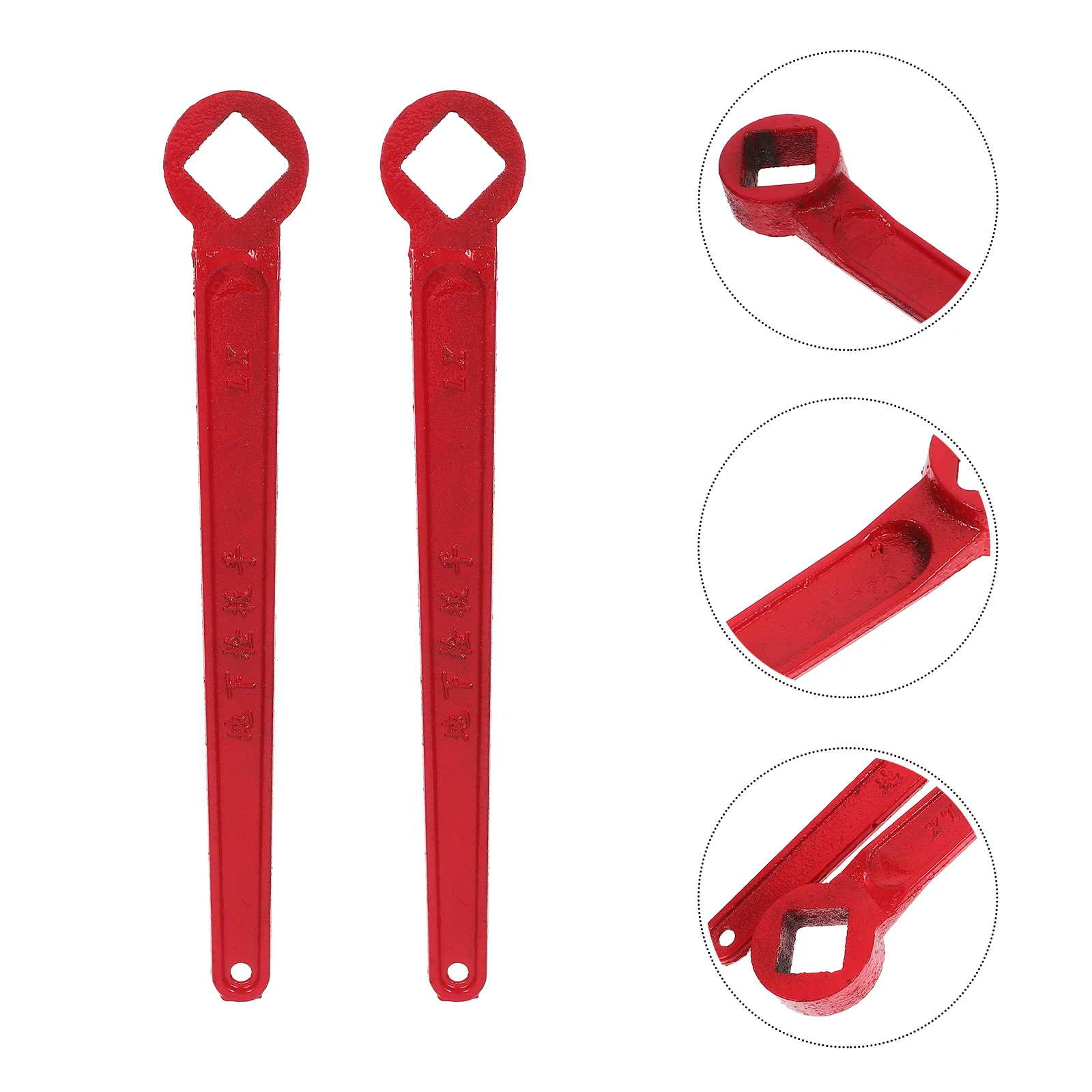 

2pcs Fire Hydrant Wrench Thicken Cast Steel Emergency Tool Red Sprinkler Spanner Firefighting Hand Tools Metal Hydrant Set