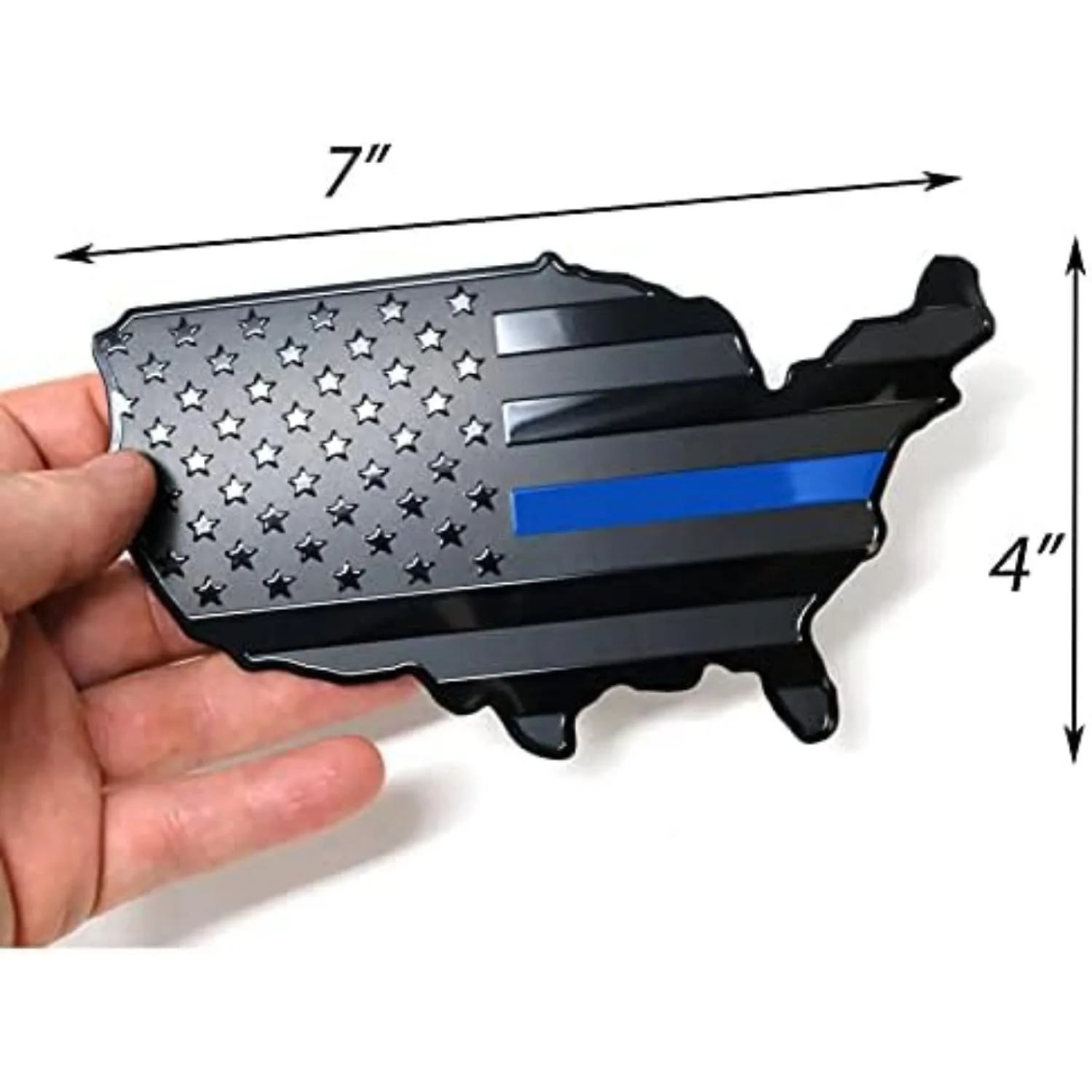 USA Black Flag Map Auto Fender Emblem for Cars Trucks Laptop Wall  7"x4" - view 2