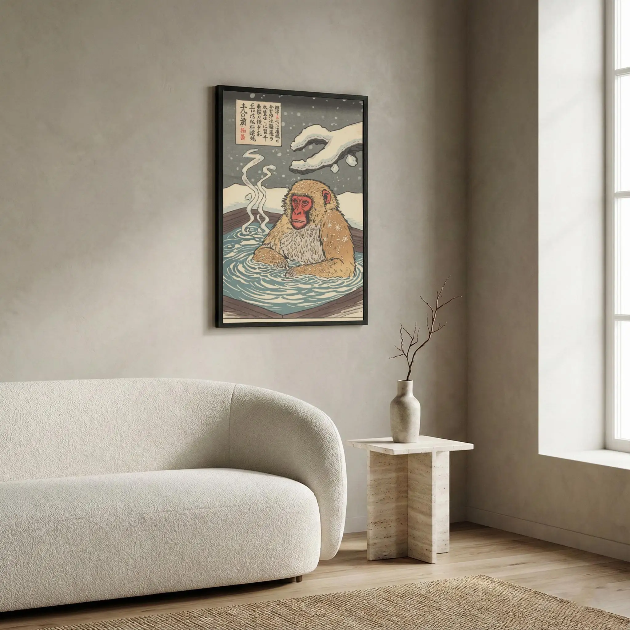 Japanese Koi Fish Canvas Painting Ukiyo E Art Print Vintage Orange Blue Wall Decor Japandi Living Room Feng Shui Lucky Poster