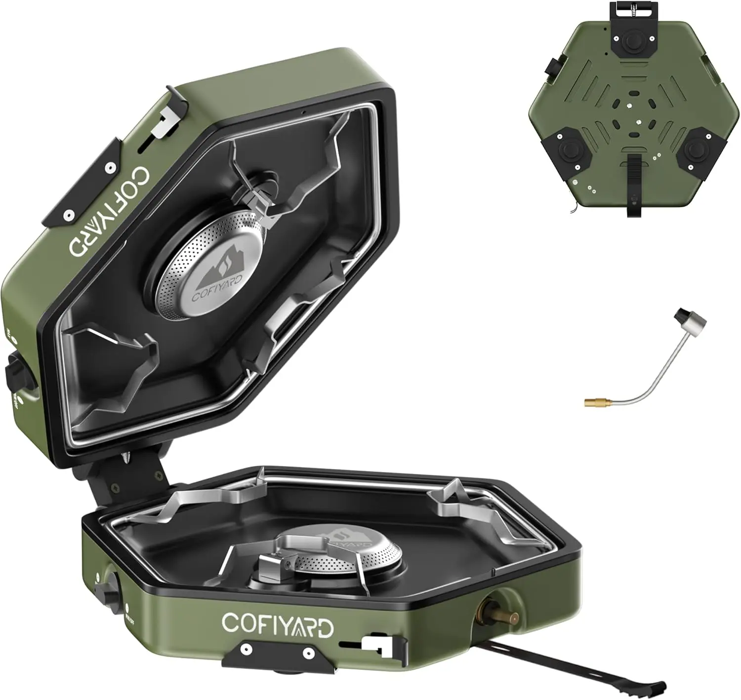 

2-Burner Propane Camping Stove with Bag & Regulator, Flick Ignition, Folding for Backpacking, Outdoor Cooking, Tailgating