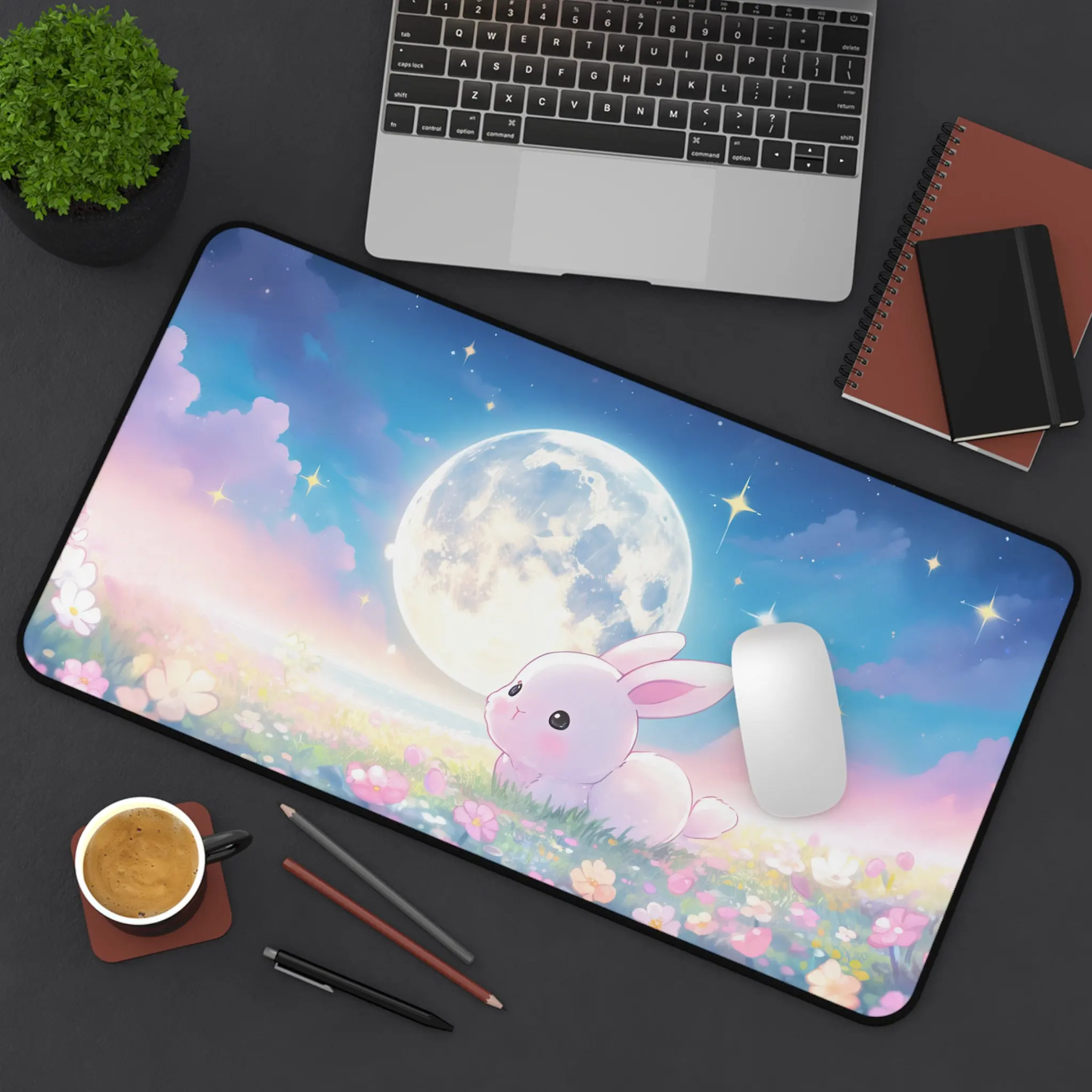 

Cute Bunny Game Mouse Pad,XL Grassy Anime Bunny Desk Mat,XXL Minimalist Office Decor Pad, The Perfect Gift for Friends.
