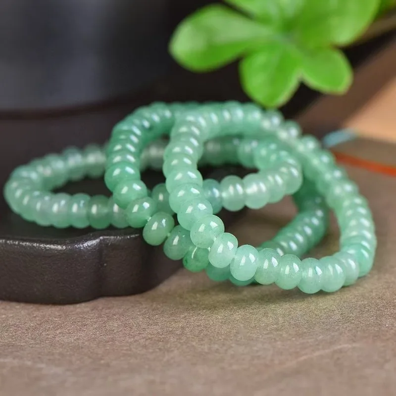 

Natural Jade Dongling Jade Bracelet Round Bead Bracelet Abacus Bead Lake Green Jade Bracelet Temperament jewelry gift