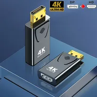 DP To HDTV Connector 4K Display Port DP to HDMI-compatible Adapter Converter Video Audio Plug Switch for TV Laptop Computer