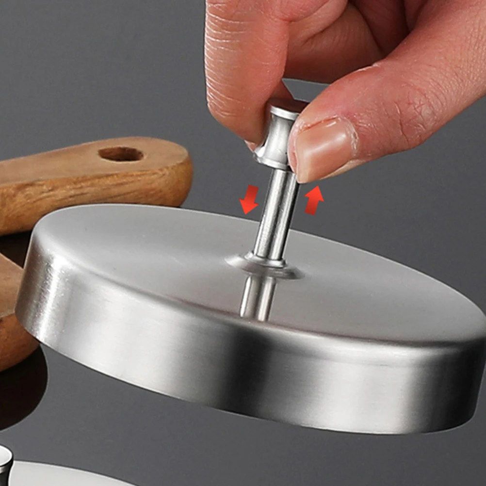 

Пресс для бургеров из нержавеющей стали с регулируемой толщиной для приготовления домашних котлет, кухонный гаджет, инструмент для прессования мяса