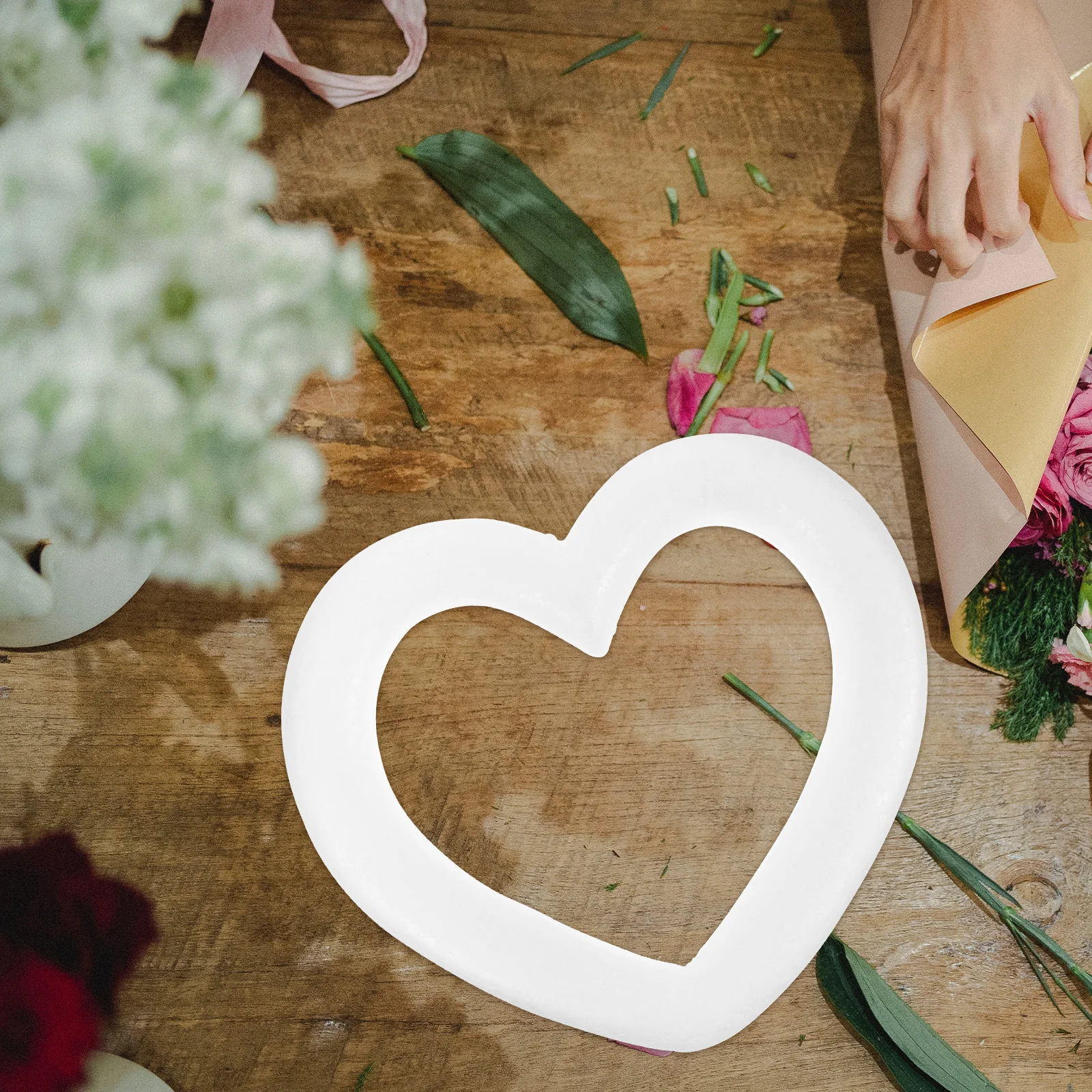 2 قطعة على شكل قلب عيد الميلاد جارلاند الدائري الأبيض DIY بها بنفسك الحرفية ديكور معلق ديكور الحفلات مرحلة ما قبل المدرسة الفصول الدراسية رياض الأطفال