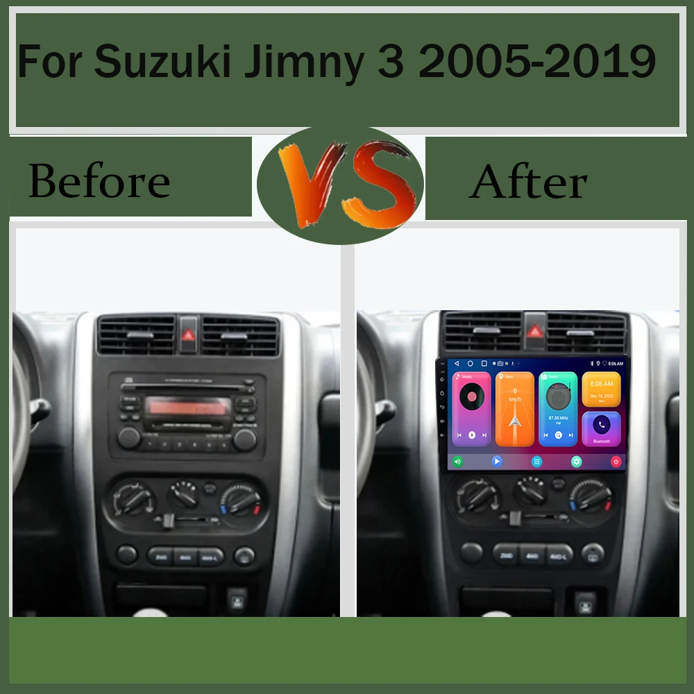 For Suzuki Jimny 3 2005-2019 Android 13 Multimedia Video Player GPS Navigation Stereo Head WIFI HDR Screen No 2din dvd wireless