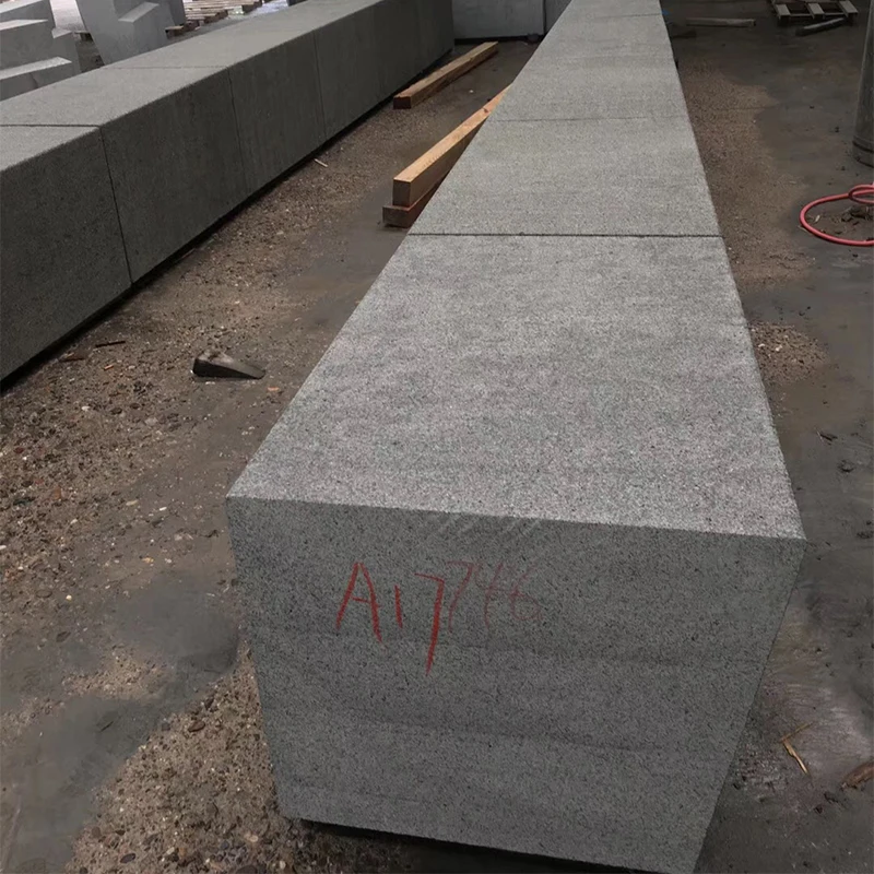 Customization Natural Black Granite Stone Straight Floating Stairs Step Outdoor Staircase Design