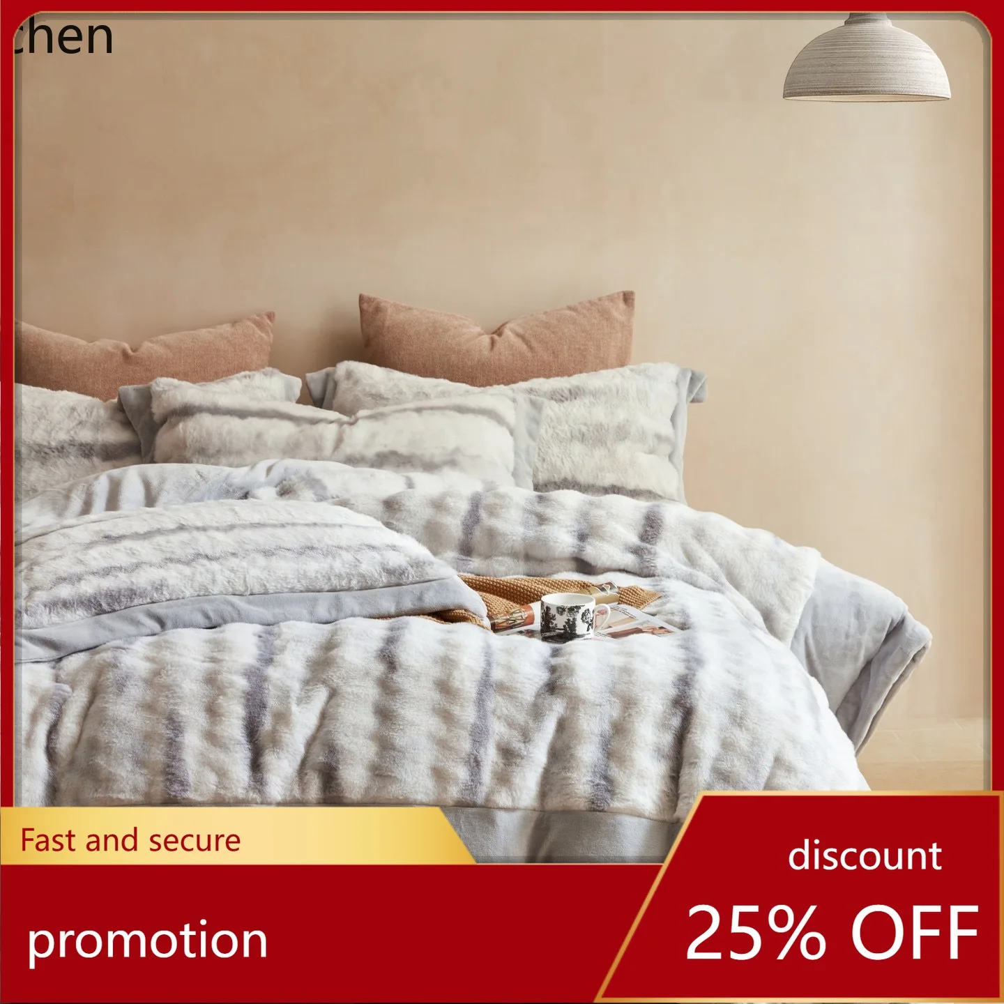 YFY Thickened Fur Velvet Four-Piece Set Coral Velvet Warm Rabbit Fur Duvet Cover Bed Sheet Milk Velvet Bedding