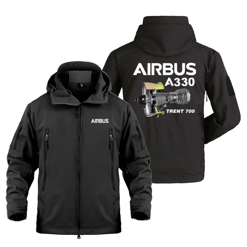 Aviation Airbus A330 Trent 700 Engine Pilots Outdoor Military Men's Tactical Shark Skin Fleece Warm SoftShell Coats Jackets