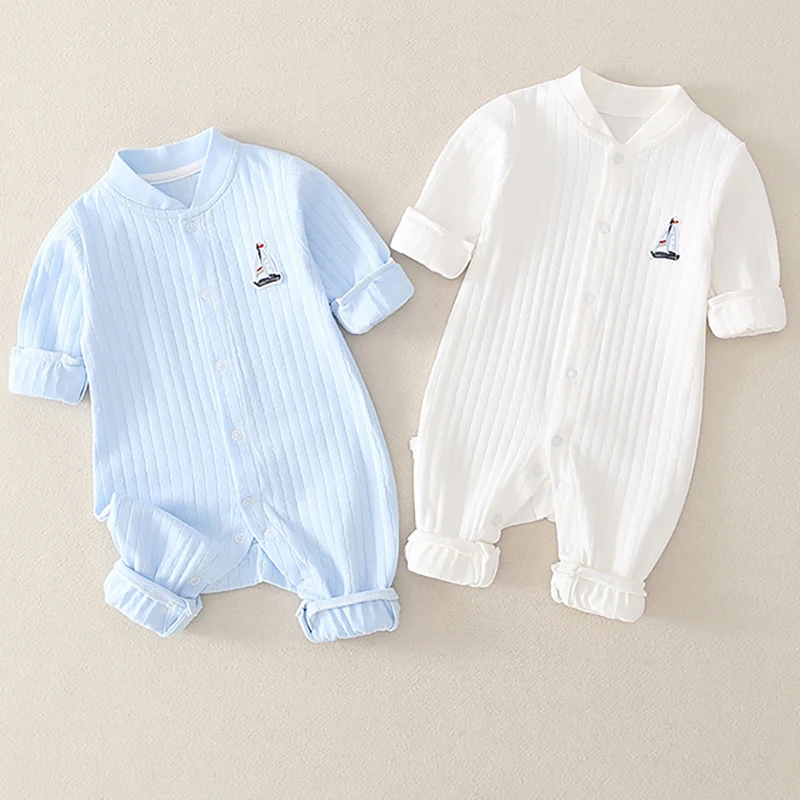 Newborn Infant Baby Romper Boy Girl Jumpsuit Long Sleeve Candy Color Toddler Clothing Kid Child Climbing Suit Onesies 0-18M A576