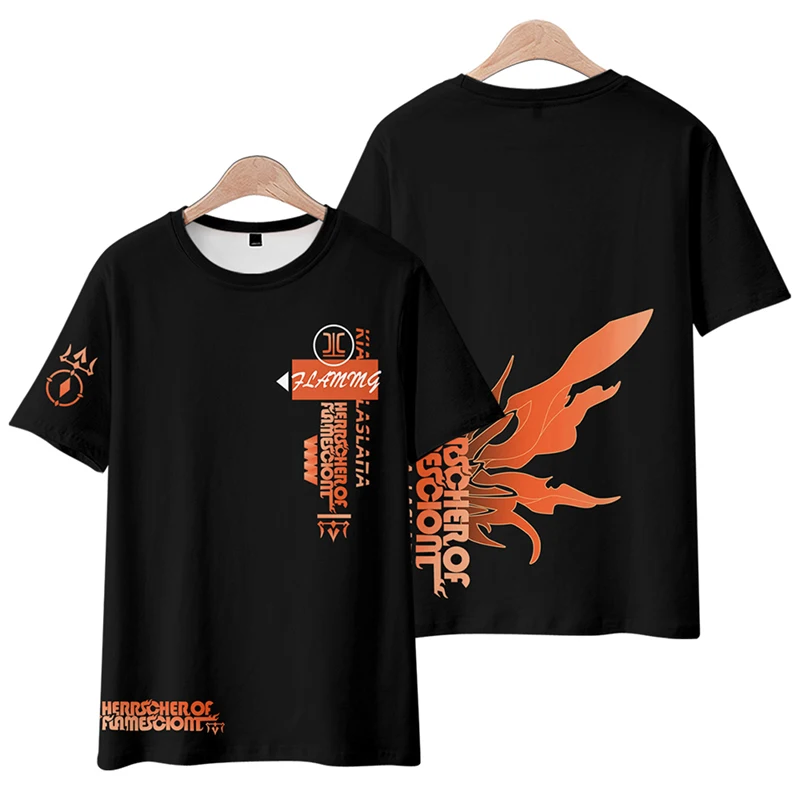 Camiseta con estampado 3D para hombre y mujer, camisa de manga corta con estampado de Honkai Impact 3, Herrscher of Flamescion Kiana Kaslana