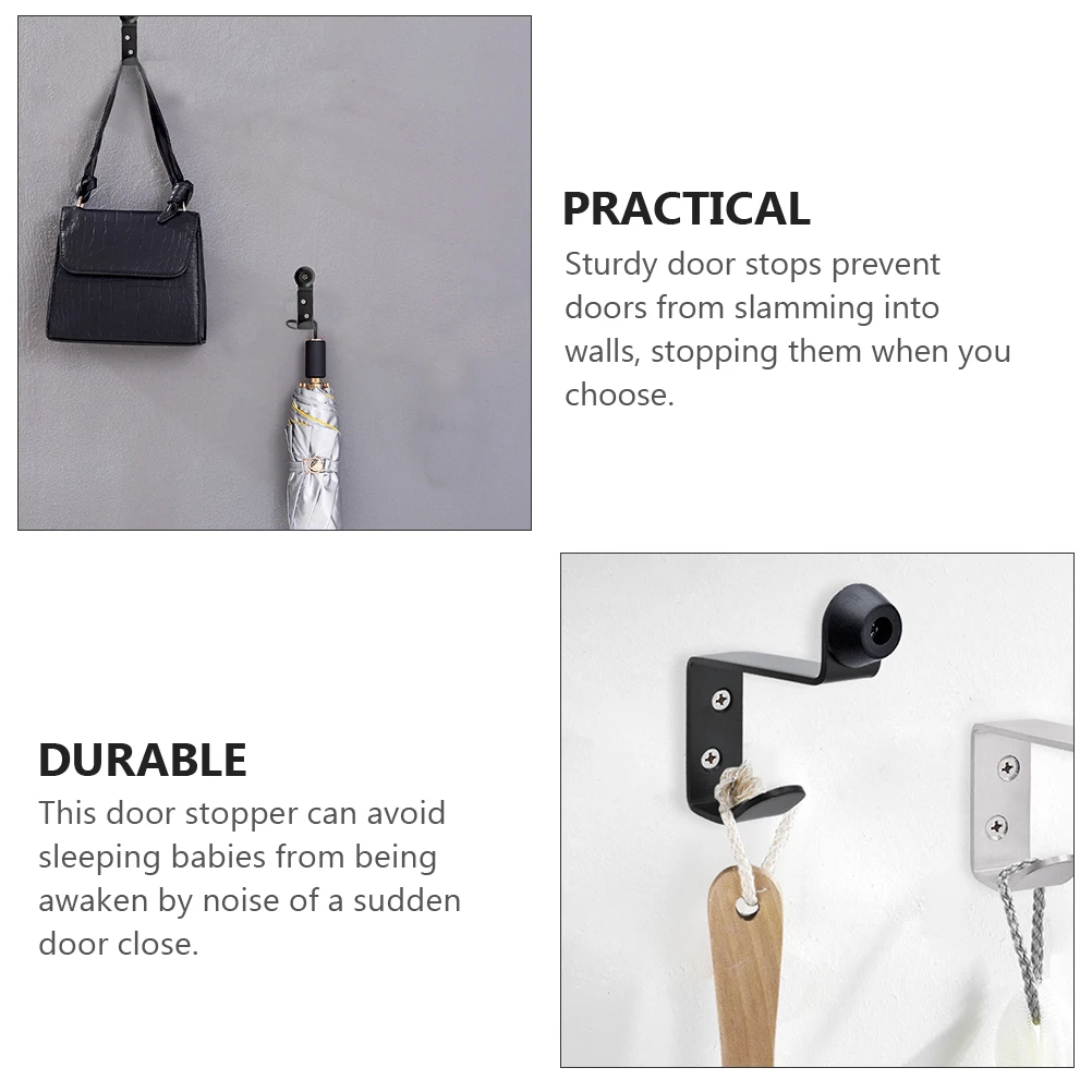 

Sturdy Wall Stopper Plastic Stops Windproof Anti Collision Stainless Steel Door Hanger Home Office Use Door Stop
