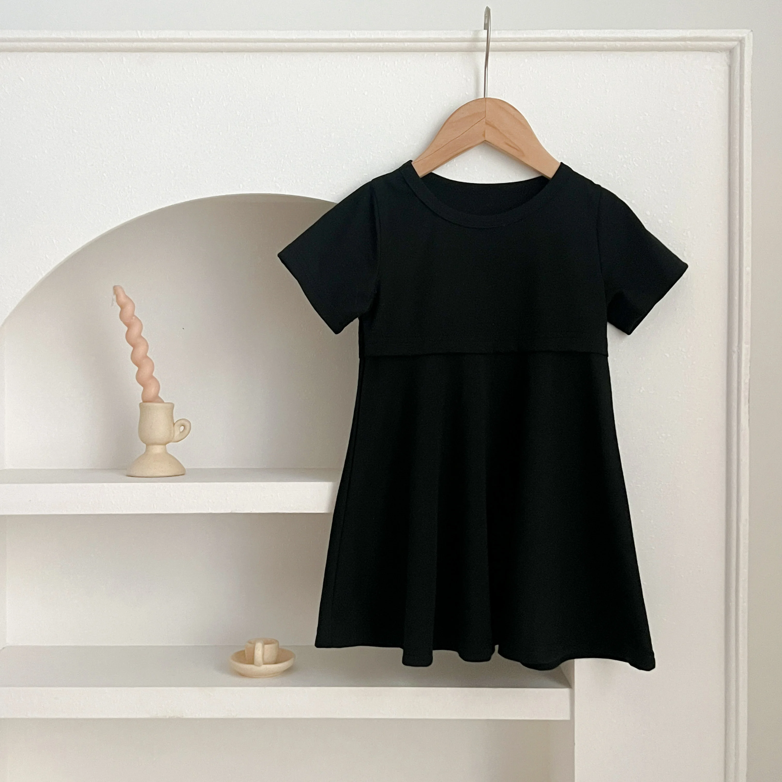 Sommer Kinder Baby Kleid schwarz Baby Mädchen Kleid kurz ärmel ige süße Kleid für Mädchen Kurzarm eine Linie Party Kleid Mädchen Kleidung – Detail 9
