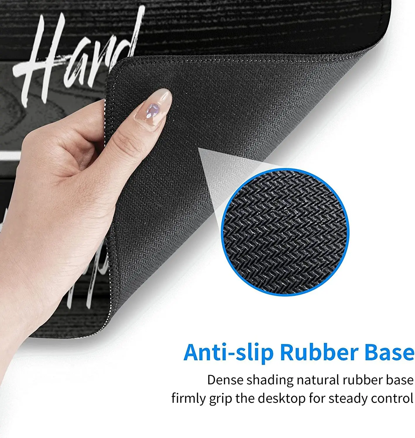 Stay Positive XL with Stitched Edges Extended Waterproof Desk Pads Non-Slip Rubber Base Large Keyboard Mat Computer 31.5×11.8 In