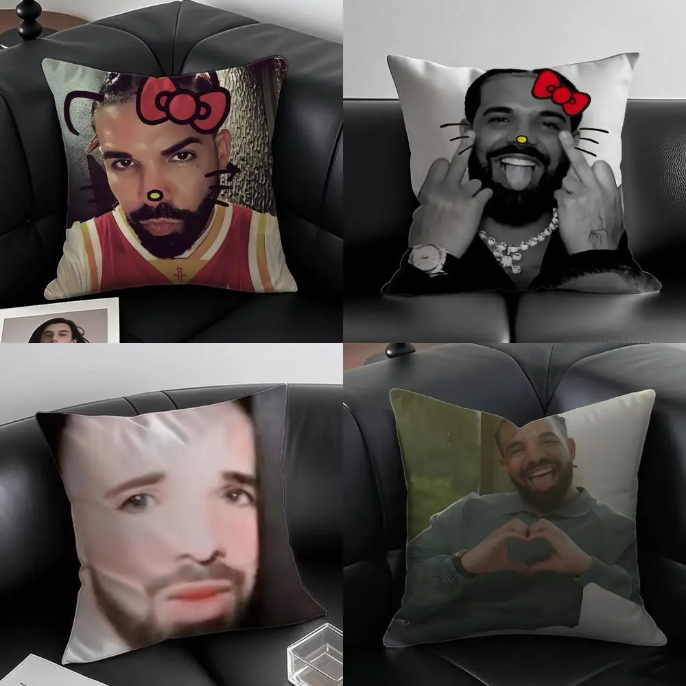 funny d-drake meme Cushion Cover Pillow Case Anti-dustmite Invisible zipper silky plush cushion